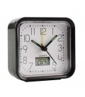 RELOJ ANALOGICO ALARMA 82x82x38 NEGRO