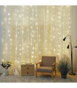 Cortina LED luminosa 3x1M Luz fria