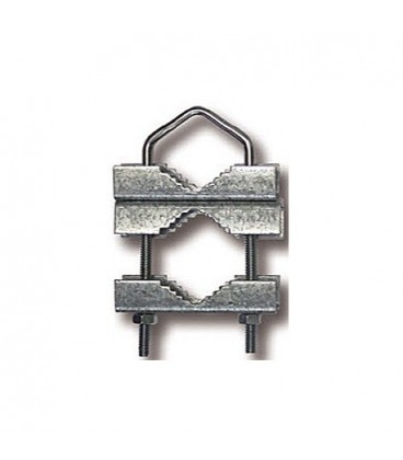 Abrazadera doble dentada para mastil