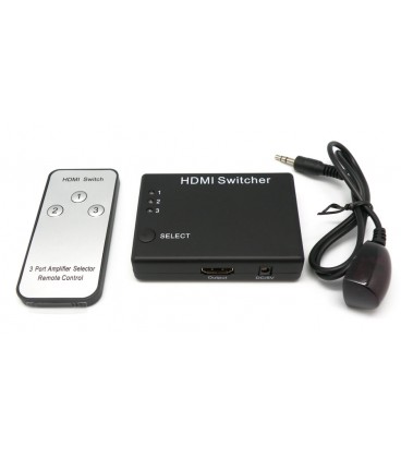 Conmutador HDMI 3x1 con infrarrojos