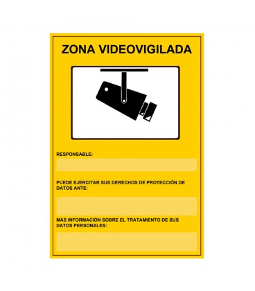 CARTEL ZONA VIDEOVIGILADA 21X29CM HOMOLO