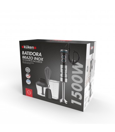 BATIDORA BRAZO INOX 1500W ACCESORIOS KUK