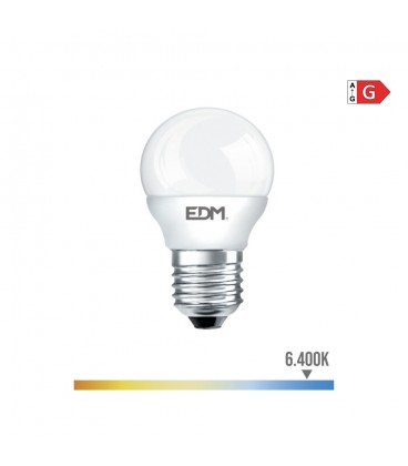 BOMBILLA ESFERICA LED E27 5W 400lm 6400K