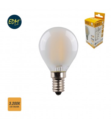 ESFERICA LED FILAM. MATE 4W E14 CALIDA