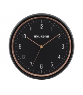 RELOJ DE PARED NEGRO REDONDO 30CM
