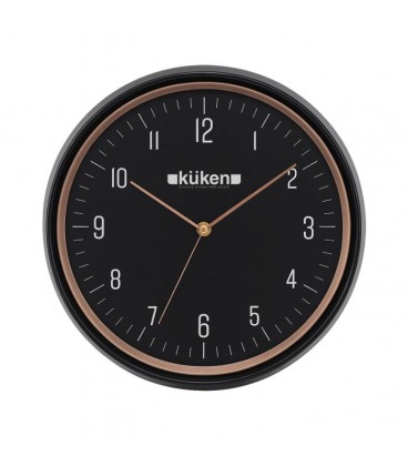 RELOJ DE PARED NEGRO REDONDO 30CM