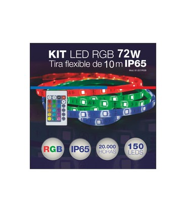 Kit tira de LED RGB flexible 10m. IP65.