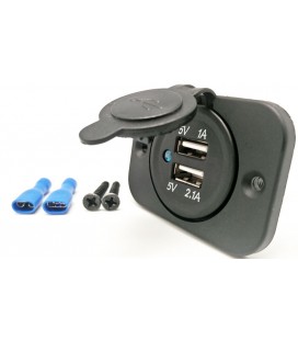 Adaptador USB dual con tapa