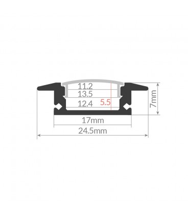 PERFIL EMPOTRAR 2M 12mm