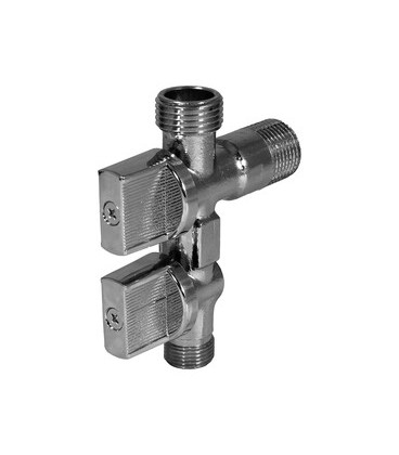 Llave esc.doble salida 1/2"x1/2"x3/8"