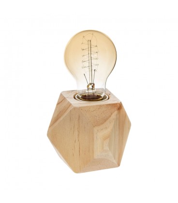 E27 LAMPARA DE MESA MADERA (BOMBILLA NO)