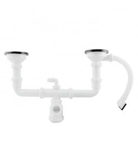 SIFÓN DOBLE ARTIC CON REBOSADERO 1 1/2"