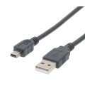 CABLE USB TIPO A MACHO A MINI USB 1,8M
