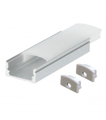 Perfil 2M Led superficie 12mm Gris