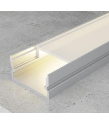 Perfil aluminio traslúcido superficie 2M