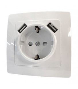 BASE SCHUCKO+2 USB EMPOTRAR