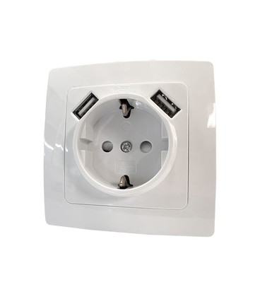 BASE SCHUCKO+2 USB EMPOTRAR