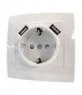 BASE SCHUCKO+2 USB EMPOTRAR