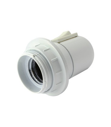 Portalámparas E27 baquelita c/int.Blanco