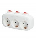 BASE SCHUKO 3 TOMAS CON INTERRUPTOR IN