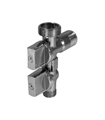 Llave esc. doble salida 1/2"x3/4"x3/8"