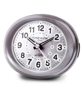 DESPERTADOR LUZ LED Y SNOOZE PLATA