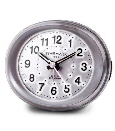 DESPERTADOR LUZ LED Y SNOOZE PLATA
