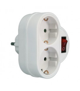 CLAVIJA ADAPTADORA DOBLE CON INTERRUPTOR