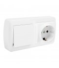 BASE FIJA16A + CONMUTADOR 10A SUP BLANCO