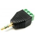 3,5mm Jack estereo, dorado, con terminal