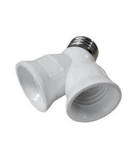 ADAPTADOR E27 A DOS PORTALAMPARAS E27