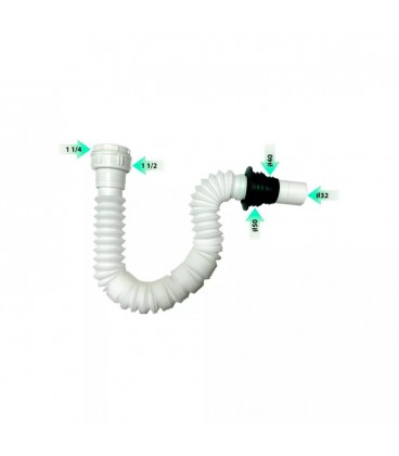 Tubo flexible blanco 1 1/2 1/4 32-40-50