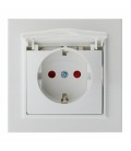 Enchufe Tipo Schuko Con Tapa Blanco