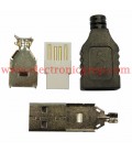 Conector USB tipo A - Macho, con Carcasa