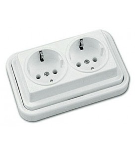 Base doble superf. Schuko Fontini 