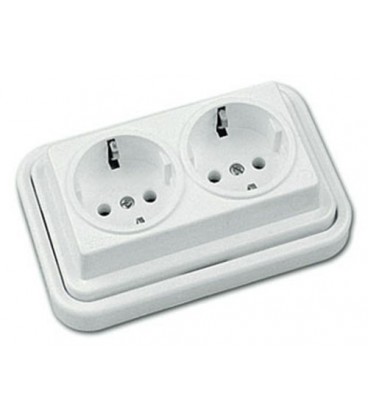 Base doble superf. Schuko Fontini 