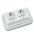 Base doble superf. Schuko Fontini 