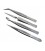 Conjunto 4 pinzas de acero inoxidable.