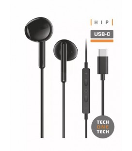 AURICULARES HIP CON USB-C NEGROS
