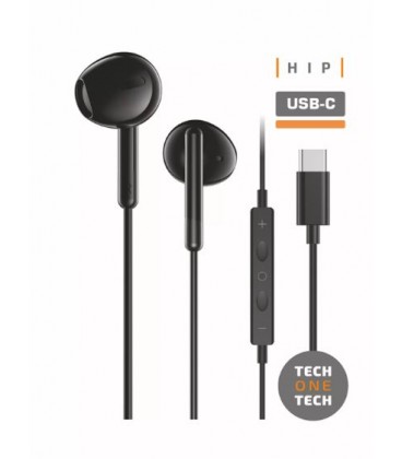 AURICULARES HIP CON USB-C NEGROS