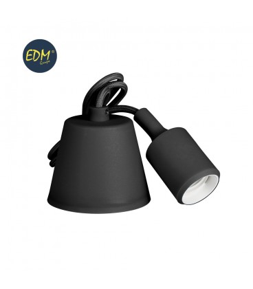 COLGANTE DE SILICONA E27 60W NEGRO