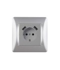 S-EMPOT. TITANIO BASE ENCHUFE +2USB