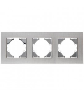 S-EMPOT.ALUMINIO PLATA MARCO 3ELEM.HORI
