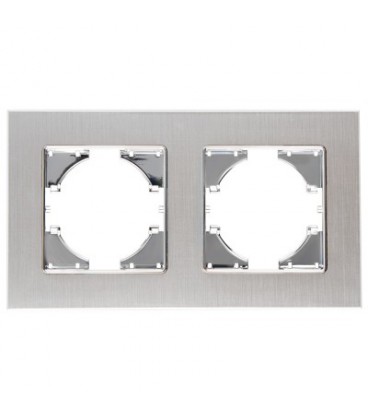 S-EMPOT.ALUMINIO PLATA MARCO 2ELEM.HORI
