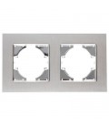 S-EMPOT.ALUMINIO PLATA MARCO 2ELEM.HORI