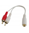 3.5mm STERO HEMBRA a 2x RCA MACHO, 20 cm