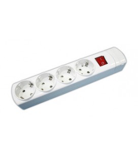 BASE 4 TOMAS + INTERRUPTOR S/CABLE