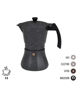 CAFETERA DE ALUMINIO 6 TAZAS PARA INDUCC