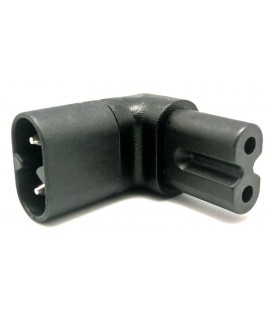 Adaptador tipo 8 Acodado, Macho/Hembra 