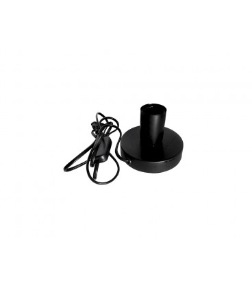 BASE DE MESA NEGRA E27 CON CABLE E INT.